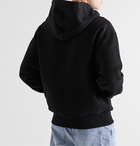 AMI - Logo-Appliquéd Loopback Cotton-Jersey Hoodie - Black