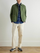 Drake's - Tapered Herringbone Cotton and Linen-Blend Twill Trousers - Neutrals