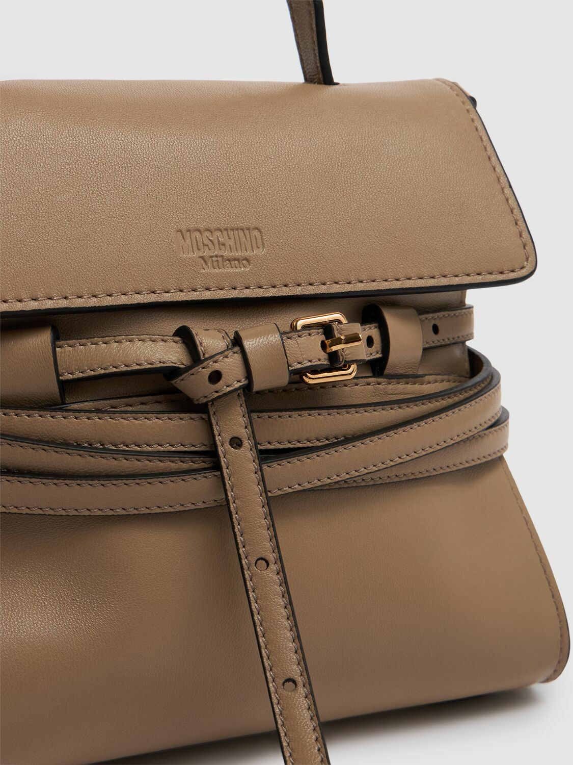 MOSCHINO Mini Tie Me Nappa Top Handle Bag Moschino