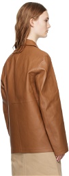 TOTEME Tan Clean Leather Jacket