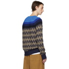 Dries Van Noten Navy Nebular Bi Fabric Sweater