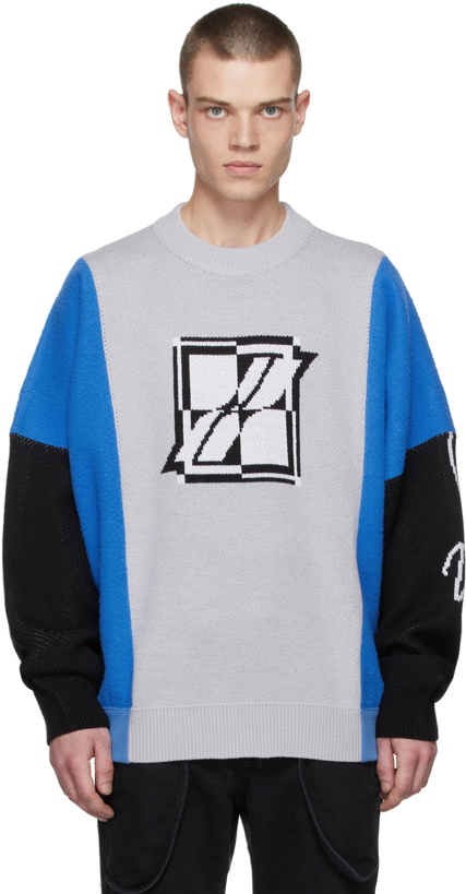 Photo: We11done Grey Square Logo Sweater