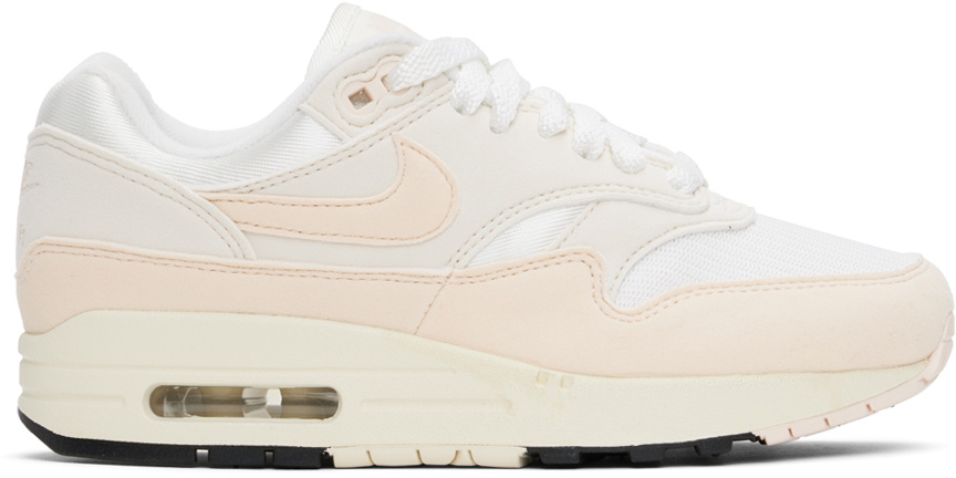 Nike White & Beige Air Max 1 Sneakers Nike display picture 3