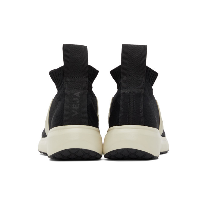 Rick Owens Black and Off-White Veja Edition Sock Runner Sneakers