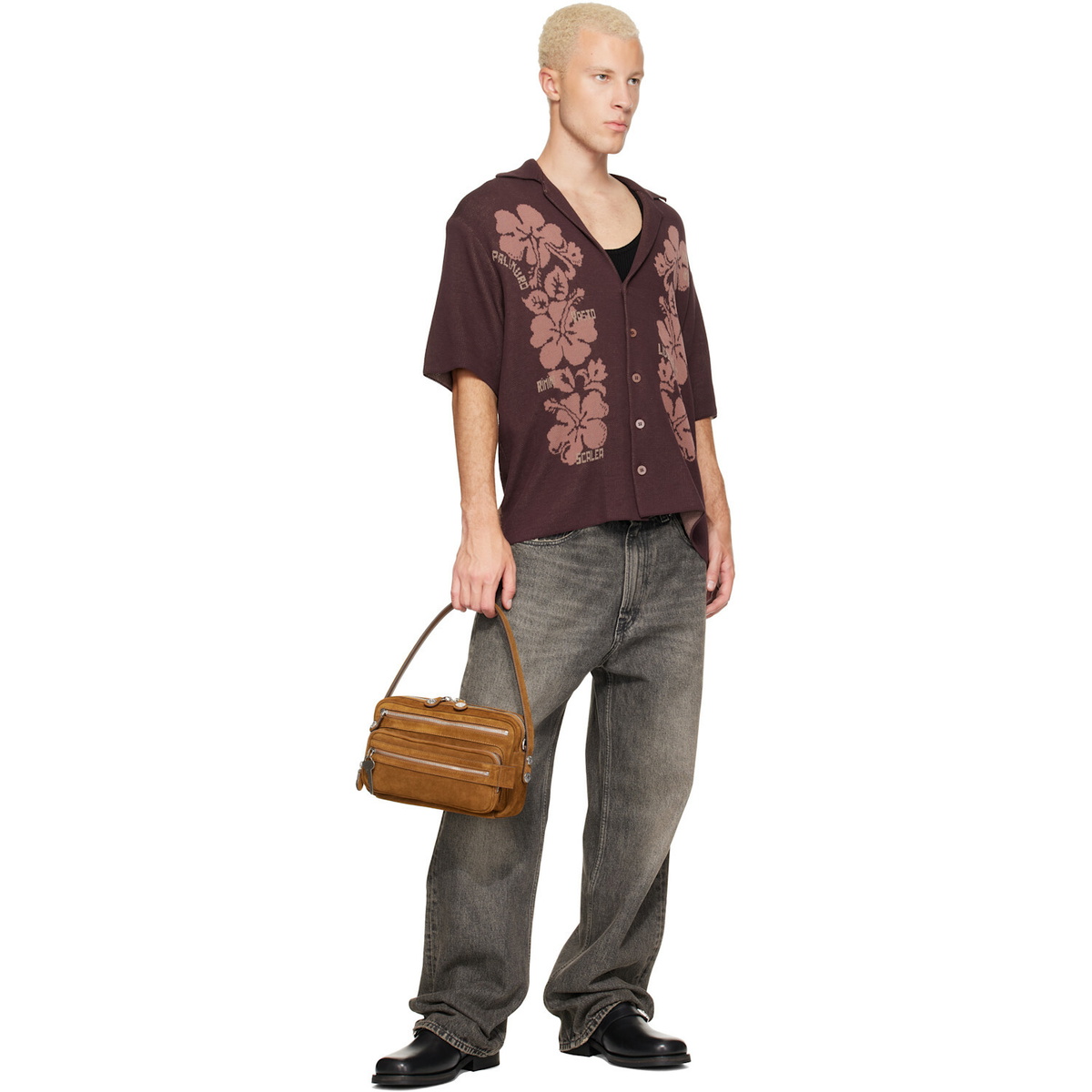 Acne Studios Brown Camero Party Suede Bag