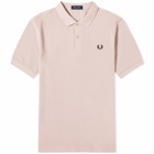 Fred Perry Men's Plain Polo Shirt in Dusty Rose Pink/Black