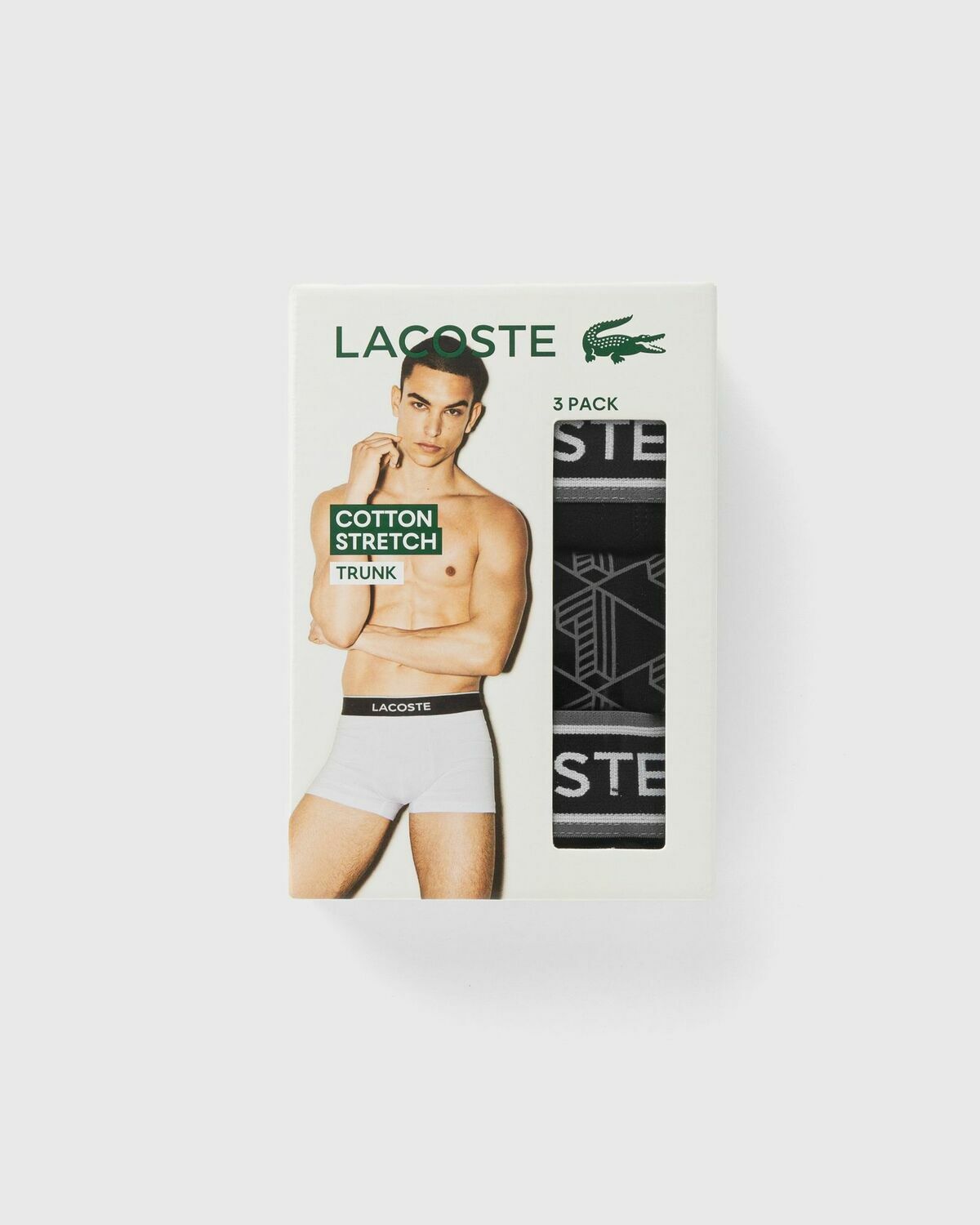 Lacoste COTTON STRETCH TRUNK 3PCK Black Mens Boxers & Brief