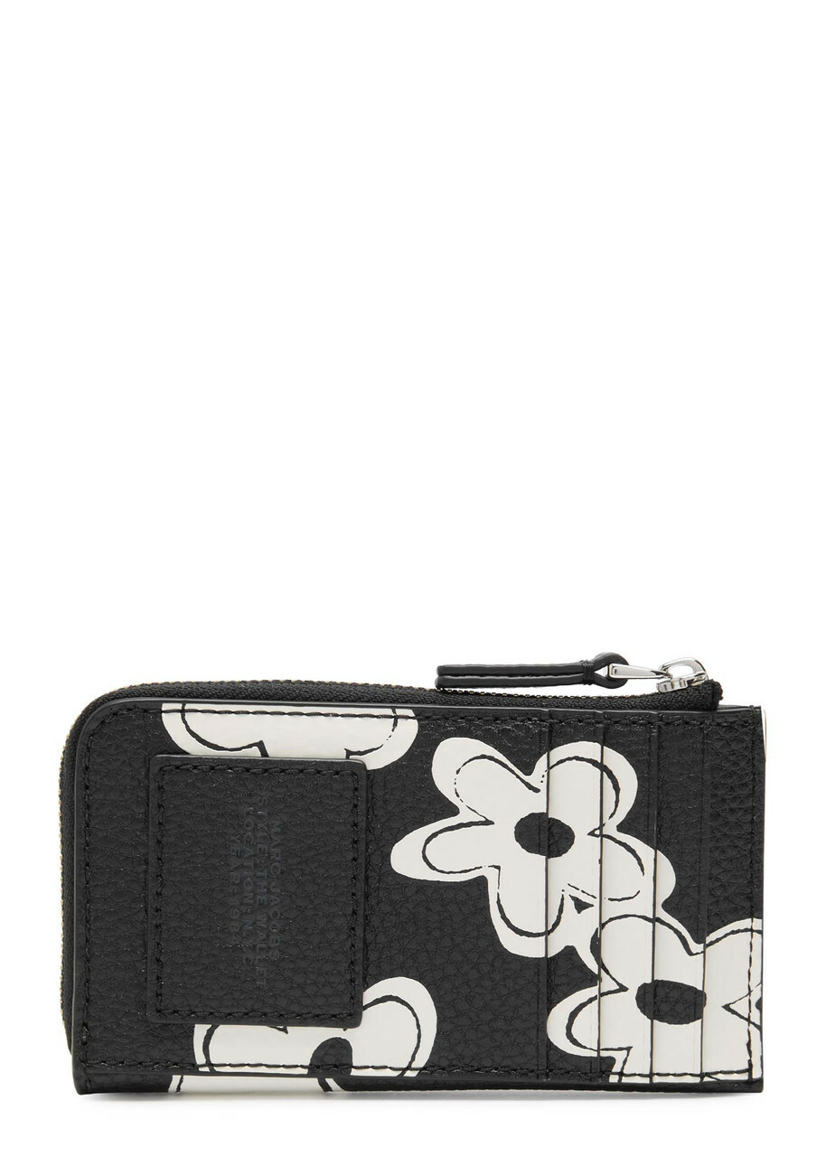 Marc Jacobs The Wallet Floral-print Leather Wallet - Black And White - One Size