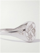 Seb Brown - White Recycled Sterling Silver Grown Sapphire Ring - Silver