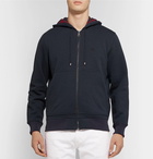 Burberry - Cotton-Blend Jersey Zip-Up Hoodie - Men - Navy