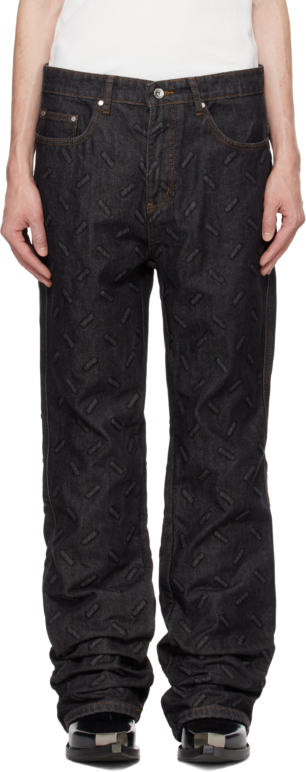 Who Decides War Black Thread Plate Jeans