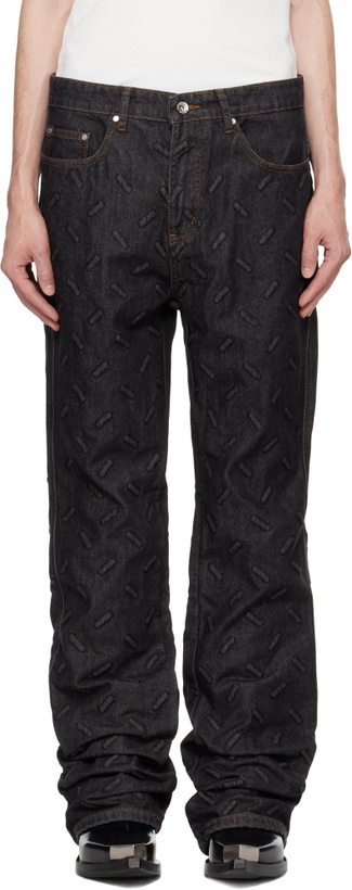 Photo: Who Decides War Black Thread Plate Jeans