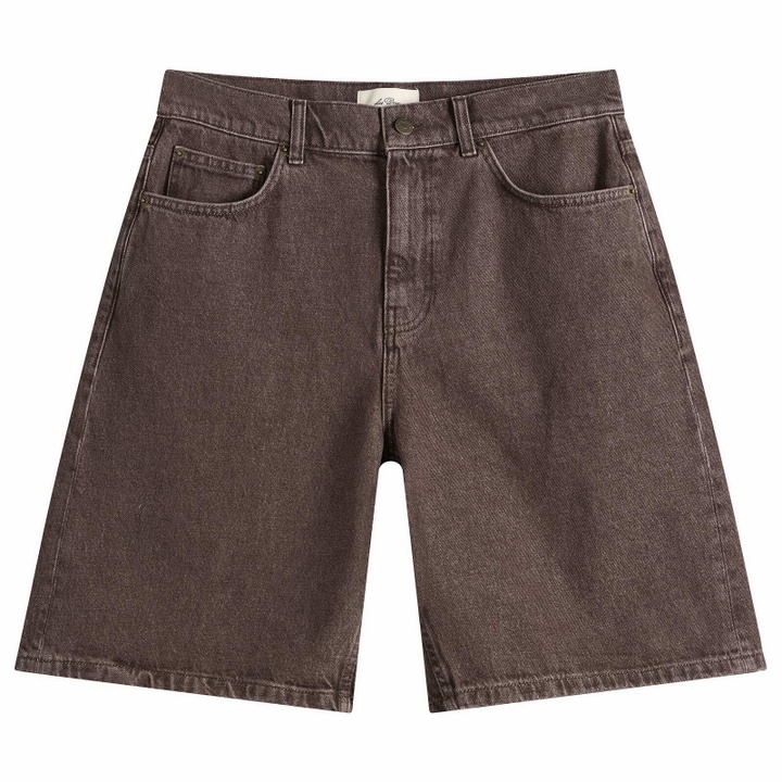 Photo: Les Deux Men's Prince Denim Shorts in Aubergine Purple Denim Wash