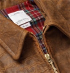 visvim - Distressed Leather Blouson Jacket - Brown