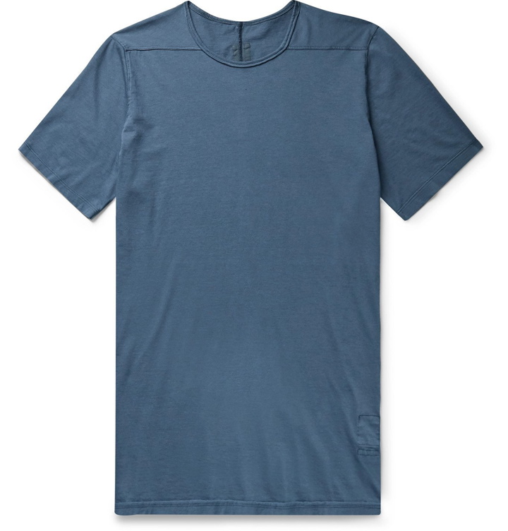 Photo: Rick Owens - Level Cotton-Jersey T-Shirt - Blue