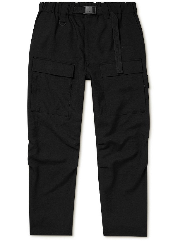 Photo: Y-3 - Straight-Leg Belted Twill Cargo Trousers - Black