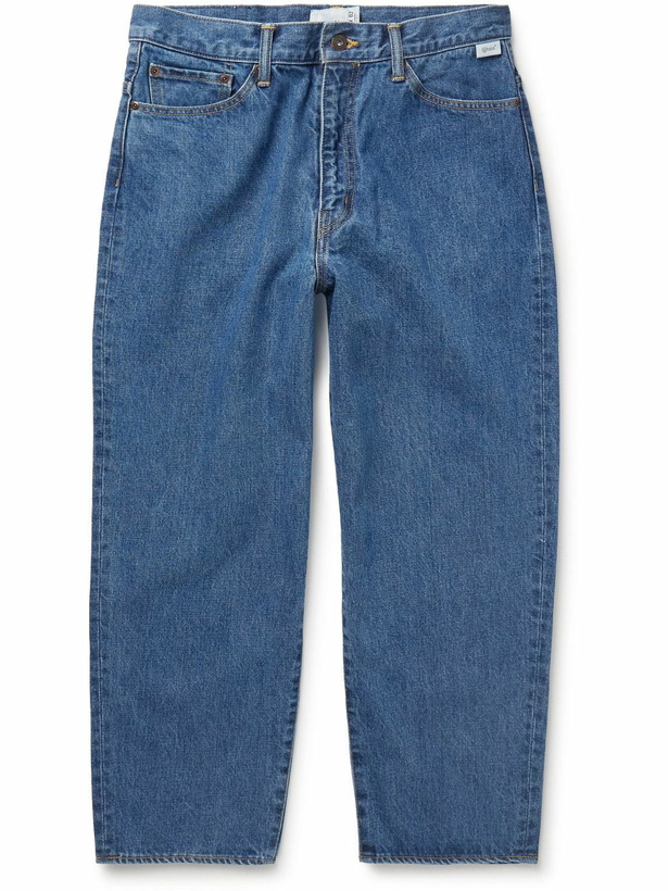 Photo: WTAPS - Barrel-Leg Embroidered Jeans - Blue