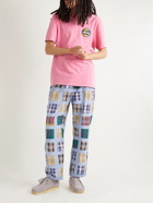 Stussy - Patchwork Checked Cotton-Poplin Trousers - Blue