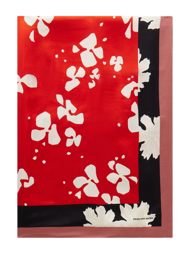 Photo: Dries Van Noten - Floral-Print Satin Scarf