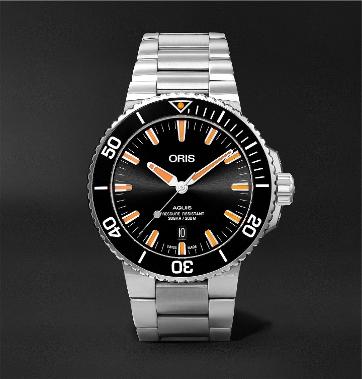 Photo: ORIS - Aquis Date Automatic 43.5mm Stainless Steel Watch, Ref. No. 01 733 7730 4159-07 8 24 05PEB - Black