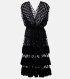 Dries Van Noten Polka-dot cotton-blend tiered midi dress