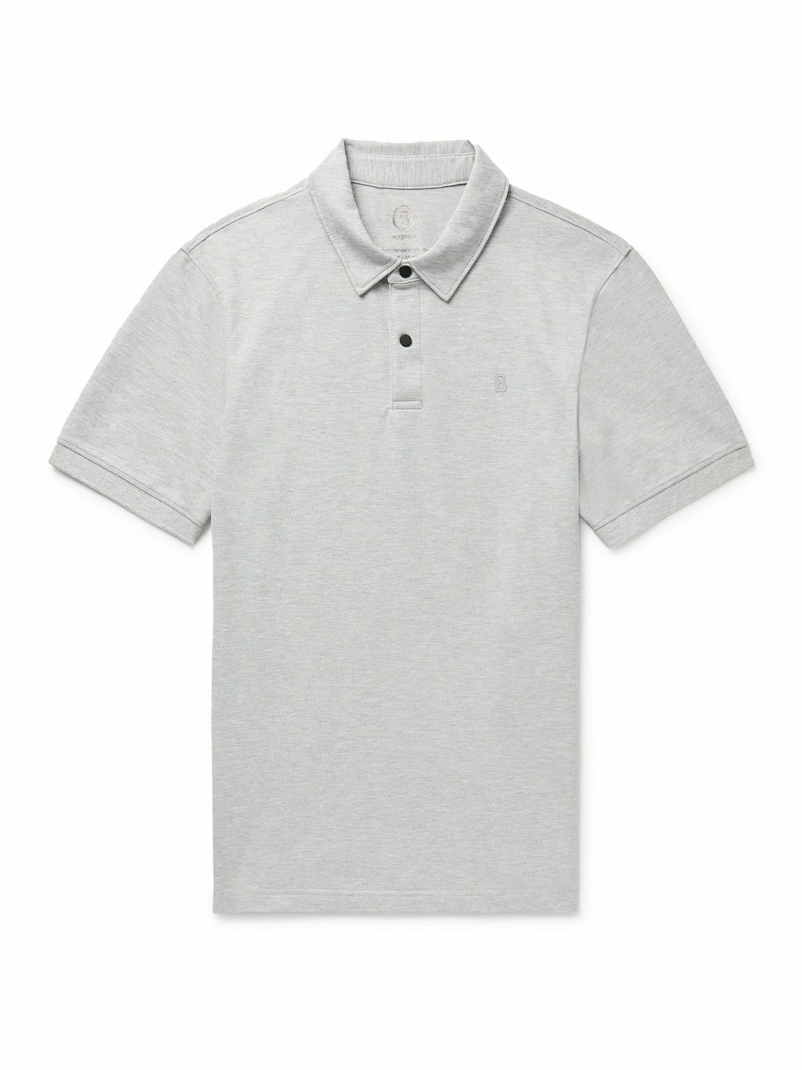 Bogner - Timo Logo-Appliquéd Cotton-Blend Piqué Golf Polo Shirt - Gray ...