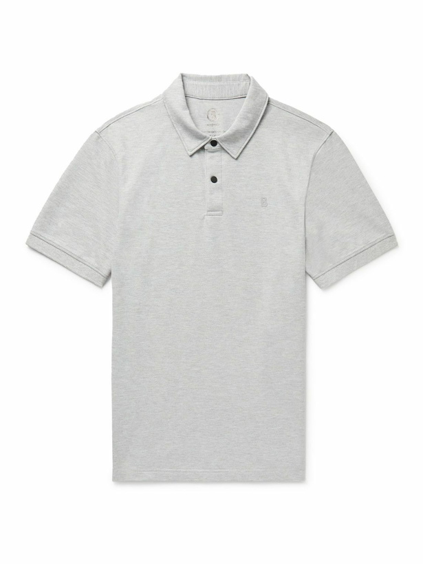 Photo: Bogner - Timo Logo-Appliquéd Cotton-Blend Piqué Golf Polo Shirt - Gray