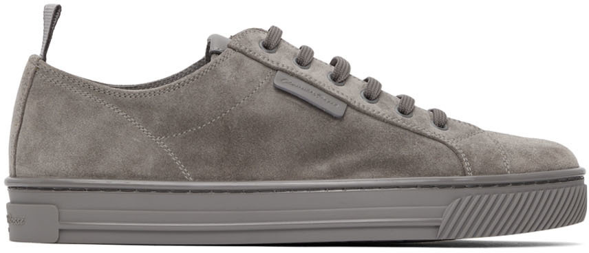 Gianvito Rossi Grey Suede Low Sneakers