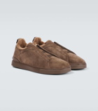 Zegna Triple Stitch shearling-lined suede sneakers