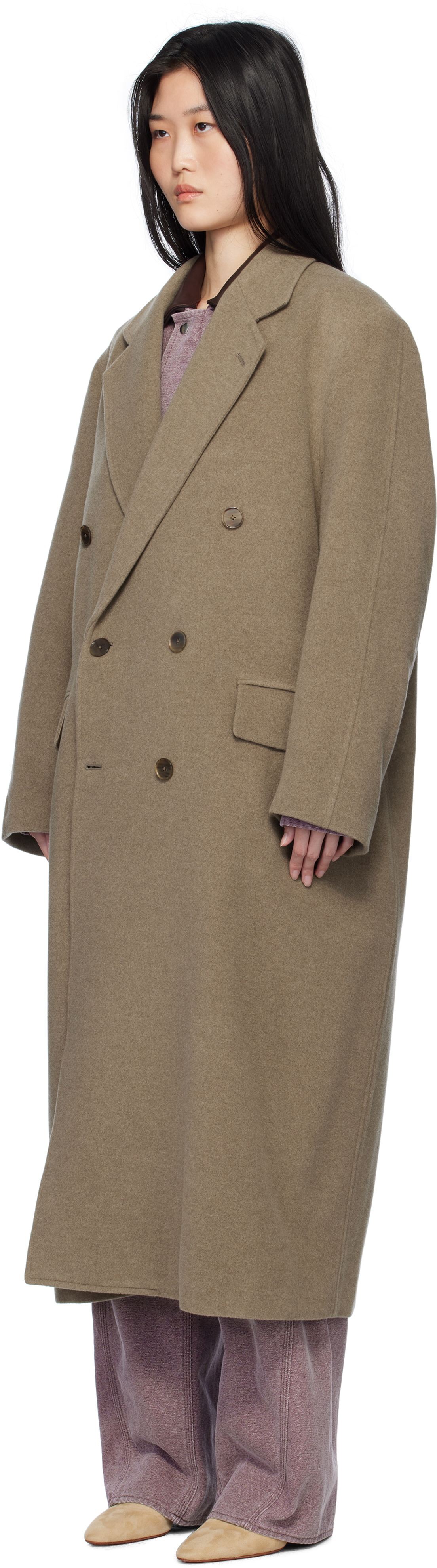 AURALEE Taupe Chesterfield Coat