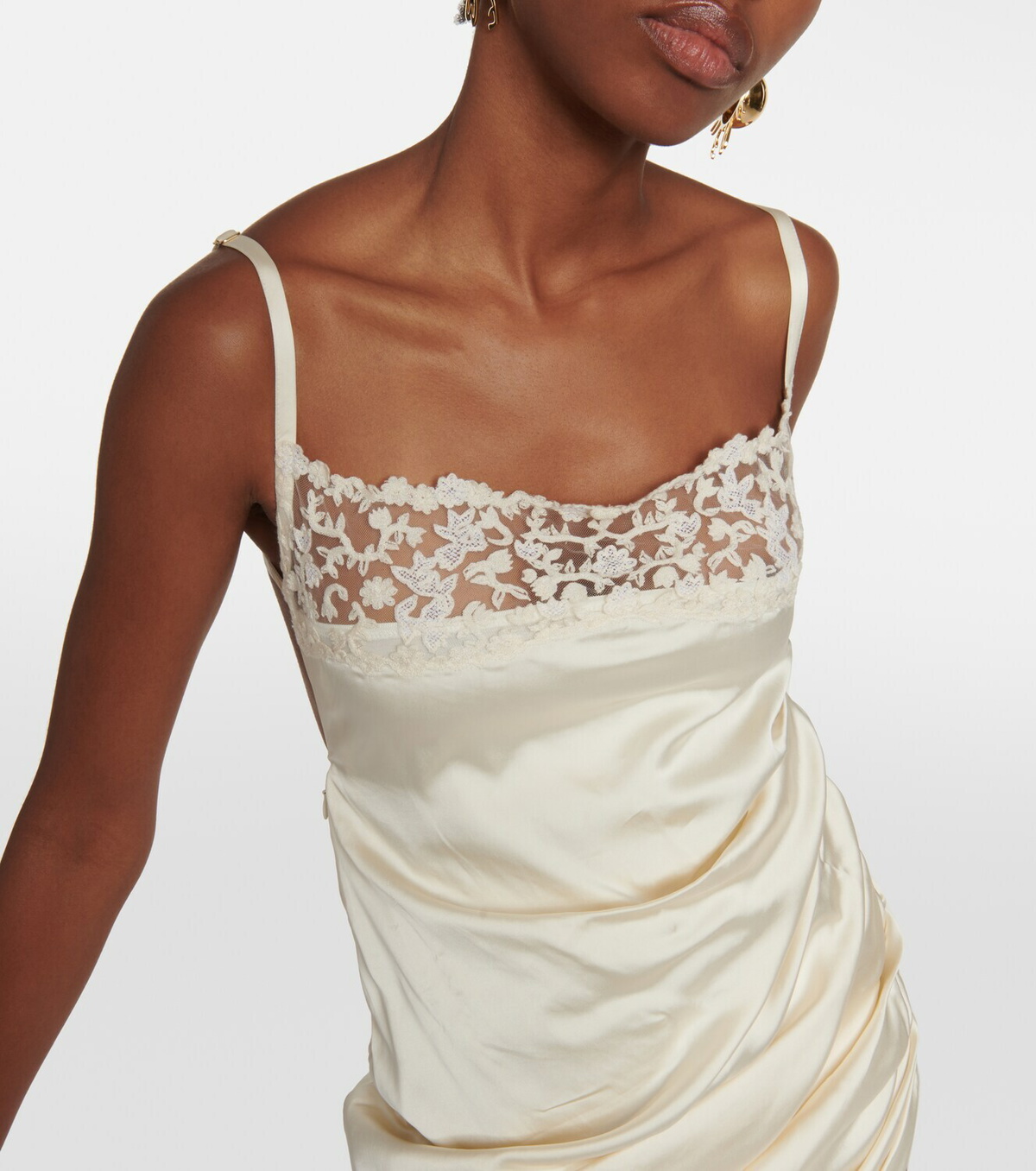 Jacquemus La Saudade Brodée satin slip dress Jacquemus
