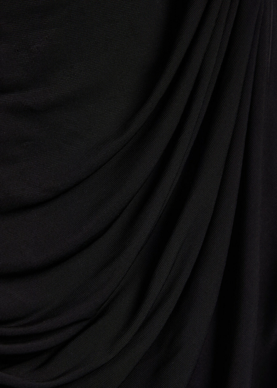 Tove Yana Ruched Stretch-jersey Maxi Dress Black