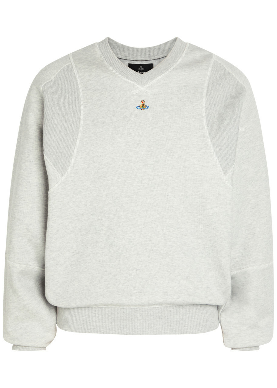 Vivienne Westwood Pourpoint Logo-embroidered Cotton Sweatshirt Grey