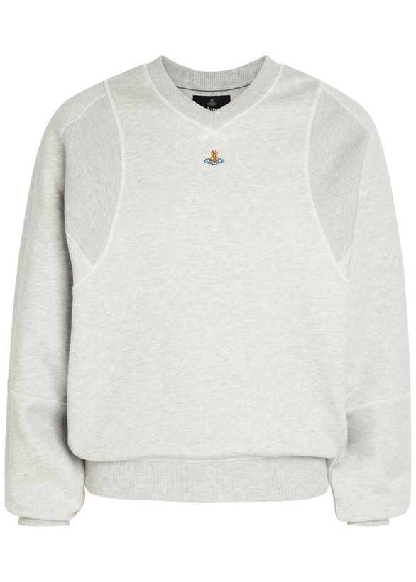 Photo: Vivienne Westwood Pourpoint Logo-embroidered Cotton Sweatshirt Grey