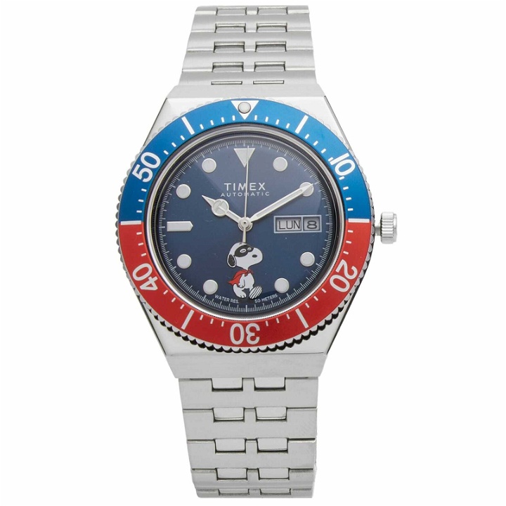 Photo: Timex x PEANUTS M79 “Masked Marvel” Watch in Silver/Blue 
