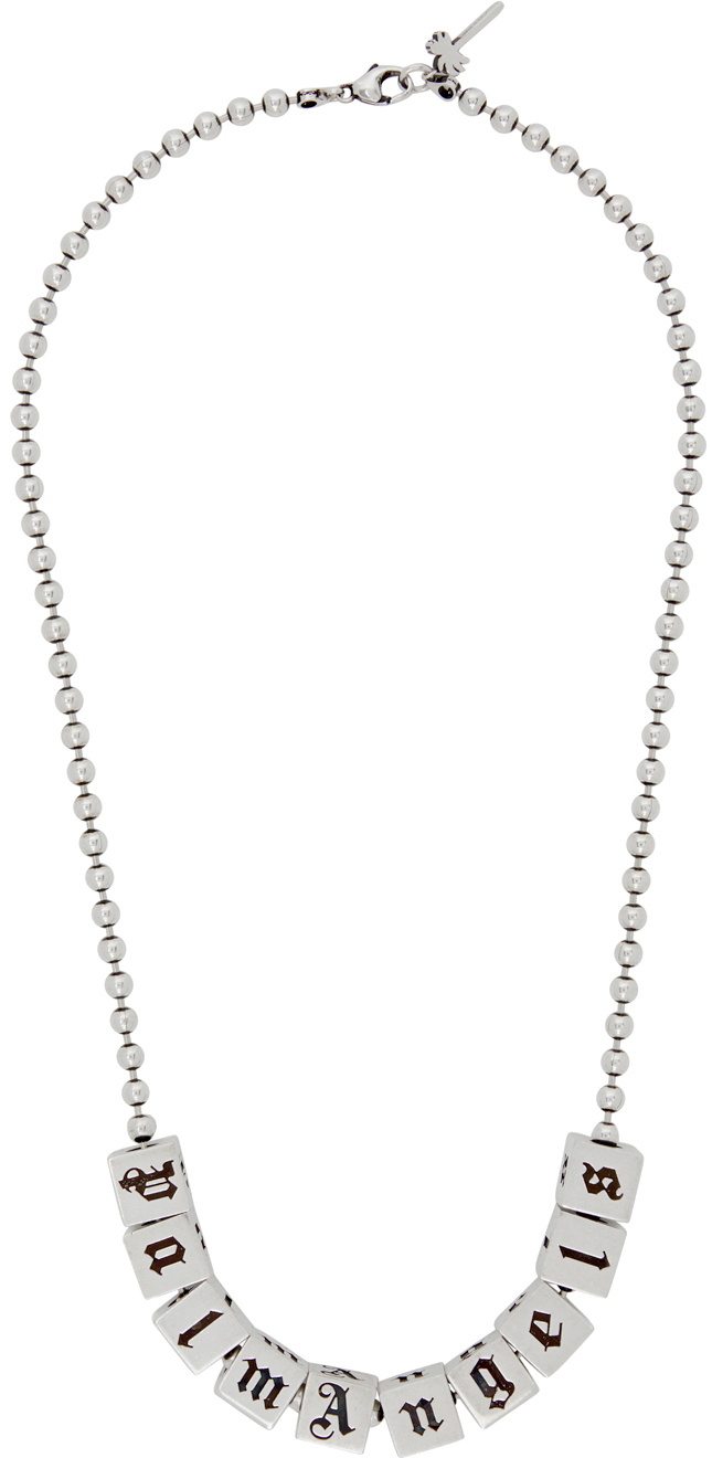 Palm Angels Silver 'PA' Monogram Chain Necklace