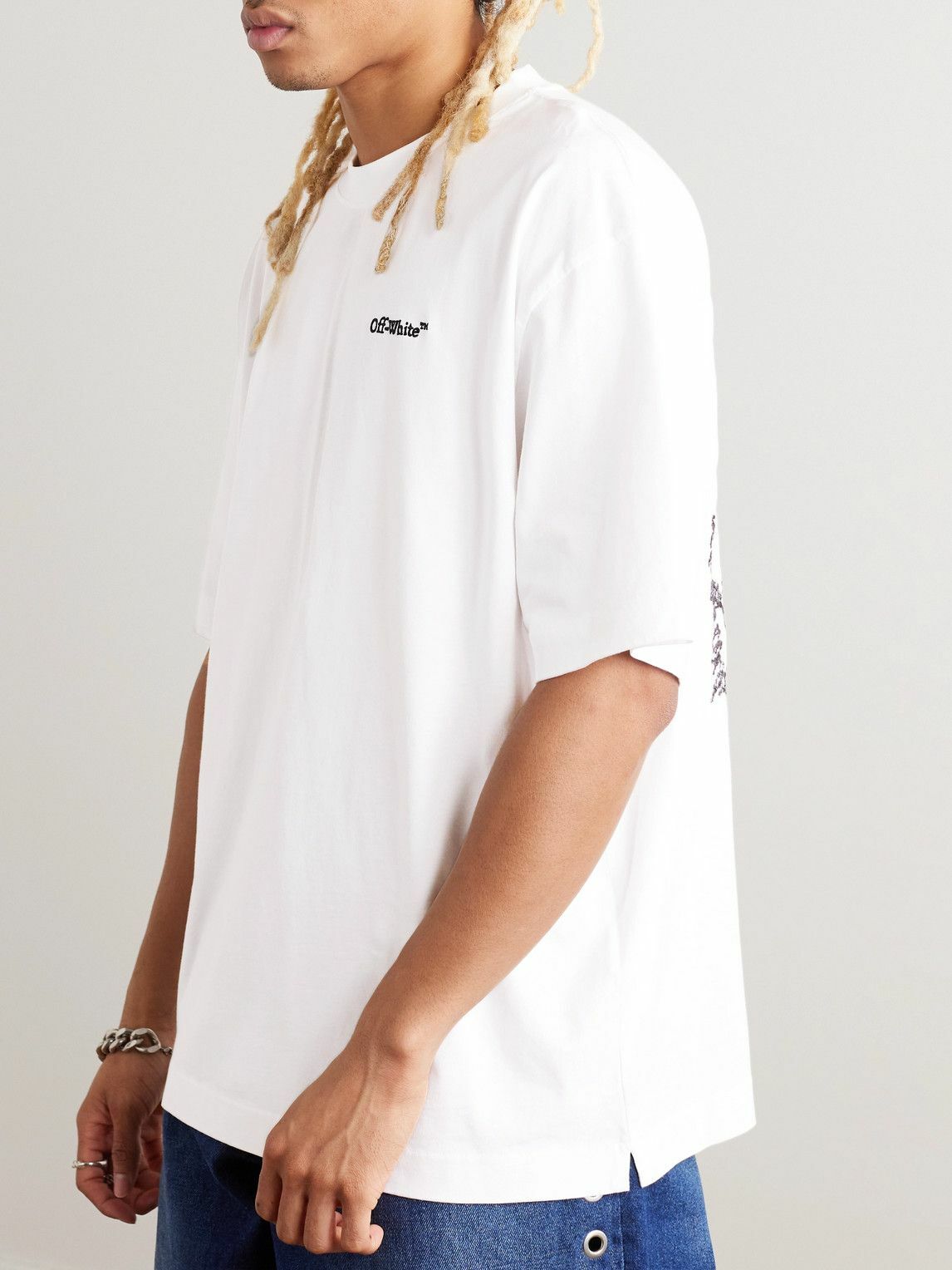Tシャツ・カットソー OFF-WHITE COTTON JERSEY T-SHIRT WITH LOGO Off-White - Slim-Fit Logo-Print Cotton-Jersey T-Shirt