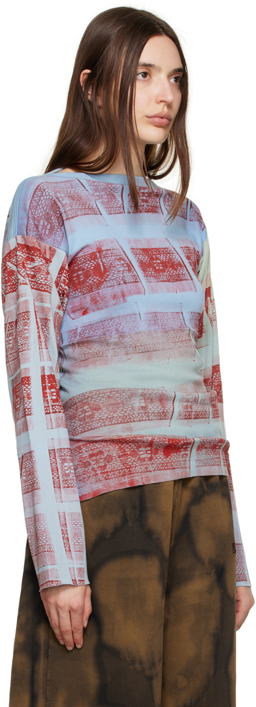 SC103 Blue Printed Long Sleeve T-Shirt