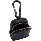 Valentino Black and Blue Valentino Garavani VLTN Bag Charm Keychain