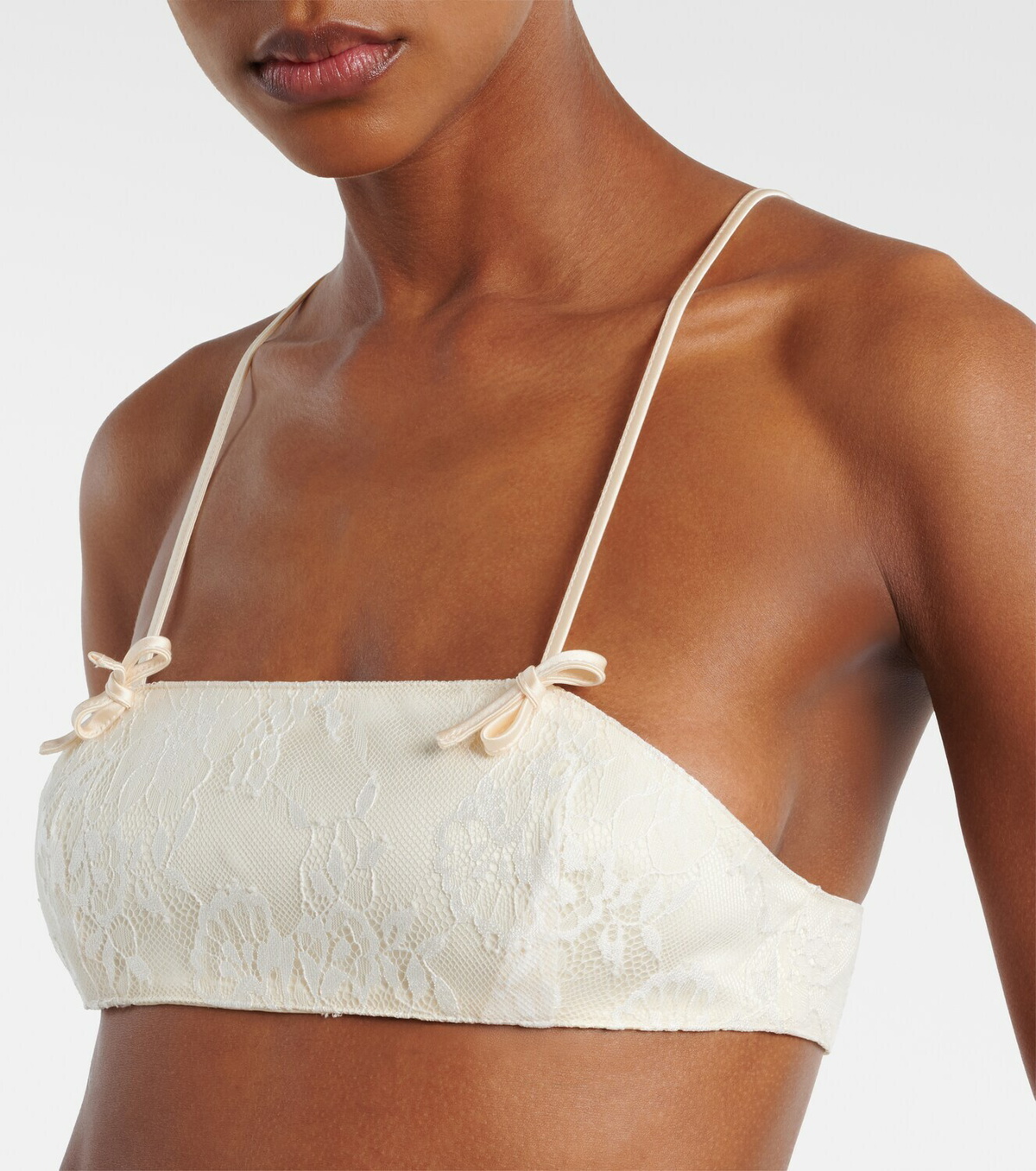 Aya Muse Eteri bow-detail lace bra top