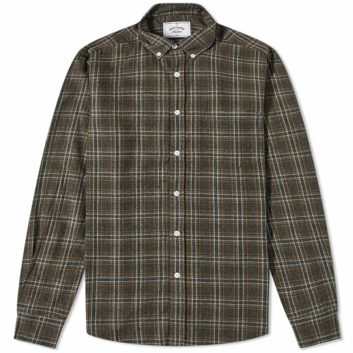 Photo: Portuguese Flannel Men's Mill Check Flannel Shirt in Grey/Brown