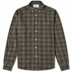 Portuguese Flannel Men's Mill Check Flannel Shirt in Grey/Brown