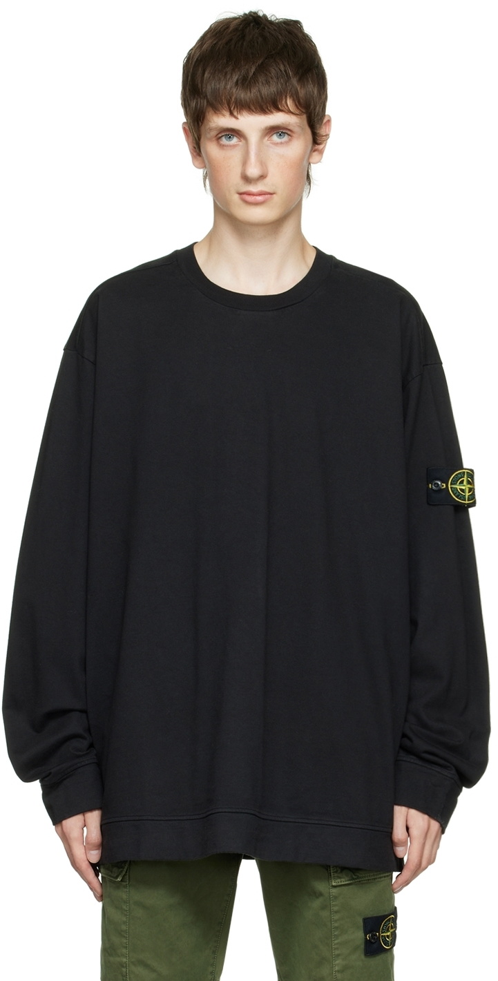 Stone Island Black Patch Long Sleeve T-Shirt Stone Island