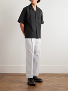 Kaptain Sunshine - Convertible-Collar Linen and Silk-Blend Shirt - Black