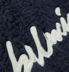 Balenciaga - Oversized Logo-Embroidered Brushed Cotton-Blend Sweater - Blue