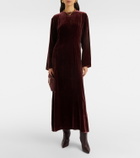 Asceno Jody velvet midi dress