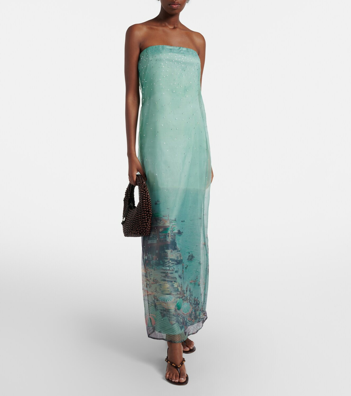Staud Amara embellished organza maxi dress