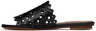 ALAÏA Black Vienne Leather Slides