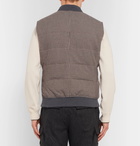 Brunello Cucinelli - Reversible Houndstooth Wool and Cashmere-Blend Quilted Down Gilet - Men - Brown