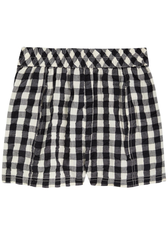 Photo: Free People Checked Seersucker Shorts Black And White